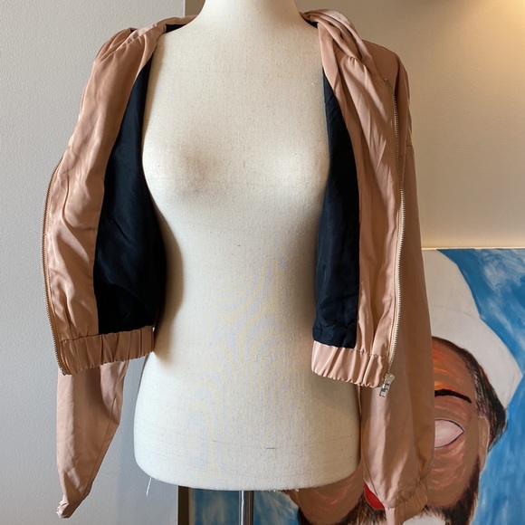 Chic and Stylish Crop Bomber Hoodie Jacket by Forever 21 - Small - Picture 10 of 15